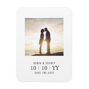 Flexible Cadre photo   Magnet   Enregistrer la date en blan