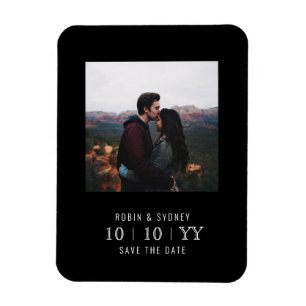 Flexible Cadre photo   Magnet   Enregistrer La Date   Noir