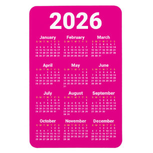 Flexible Calendrier 2026 Magnet   Couleurs personnalisées