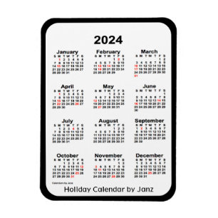 Flexible Calendrier des fêtes noires 2024 par Janz Magnet