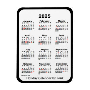 Flexible Calendrier des fêtes noires 2025 par Janz Magnet