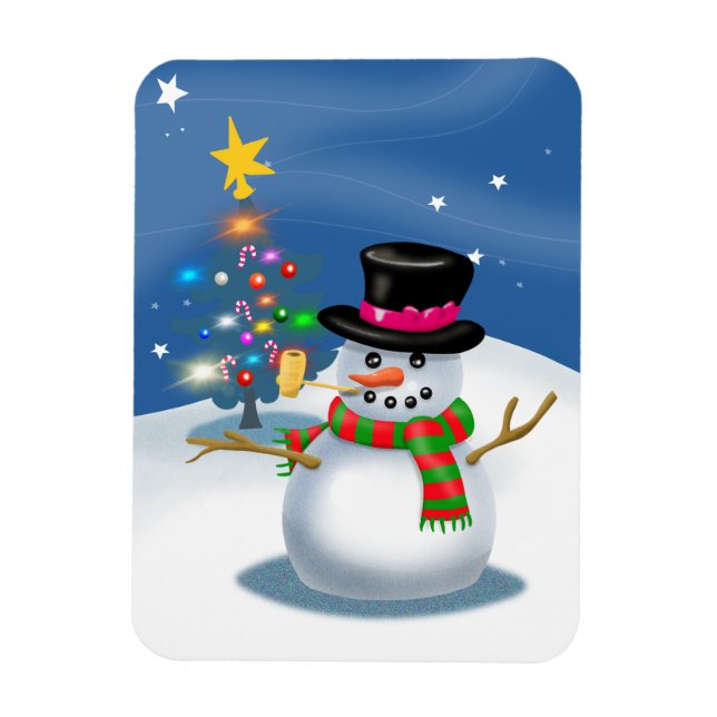 Flexible Caricature Snowman Magnet de Noël (Vertical)