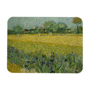 Flexible Champ avec fleurs près d'Arles Premium Magnet