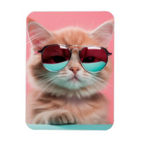 Chat Portant des lunettes de soleil Avion Magnet