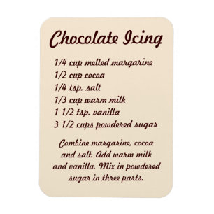 Flexible Chocolate Icing Recipe Fridge Magnet