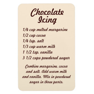 Flexible Chocolate Icing Recipe Fridge Magnet