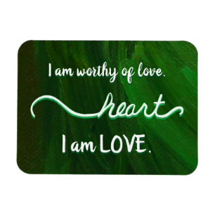 Flexible "Coeur" Coeur Vert Chakra Love Mots Magnet