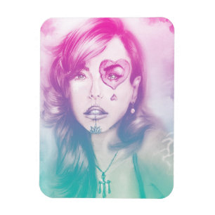 Flexible Coeur coloré fille Photo Magnet - Arc-en-ciel
