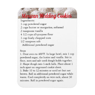 Flexible "Cookies Mariages mexicains" Recette Magnet Fridge