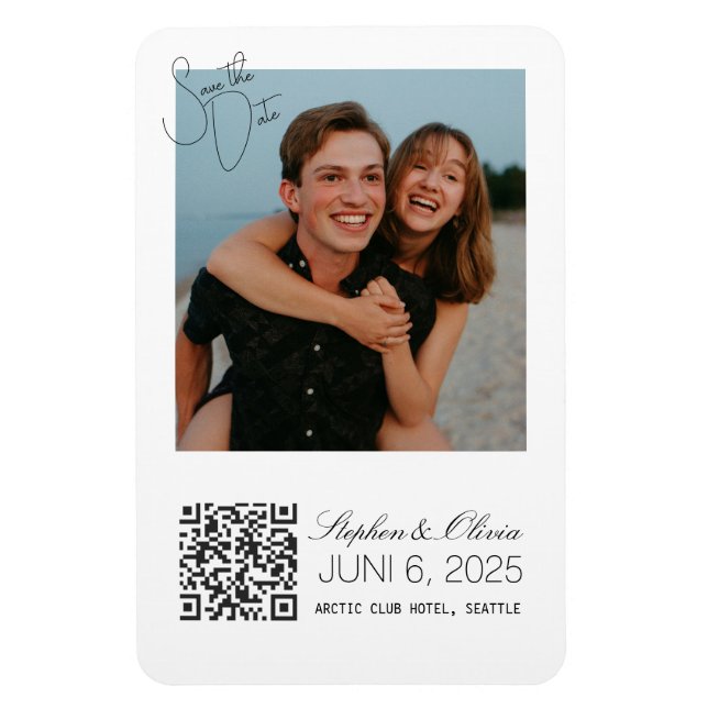 Flexible Custom Photo Save the Date Wedding magnet (Vertical)