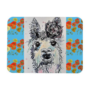 Flexible Cute Alpacca llama Animal Aquarelle Art Magnet
