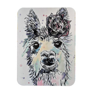 Flexible Cute Alpacca llama Animal Aquarelle Art Magnet