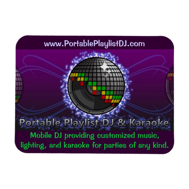 Flexible DJ Business Magnet (Horizontal)