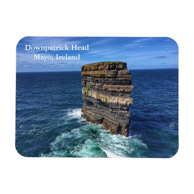 Flexible Downpatrick Head Mayo, Irlande Magnet (Horizontal)