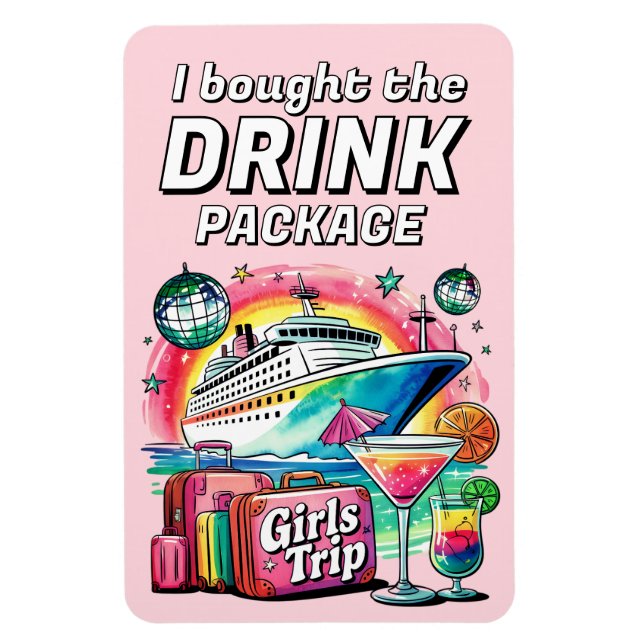Flexible Drink Package Cruise Ship Stateroom Magnet (Vertical)