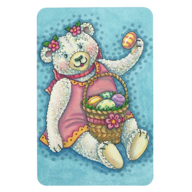 Flexible EASTER EGG TEDDDY BEAR MAGNET Grand Rectangle (Vertical)