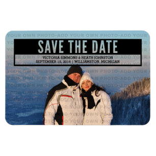Flexible Ebony Modern Cut Out Save the Date Magnet