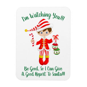 Flexible Elf Vous Regarder Père Noël Christmas Frigo Magnet