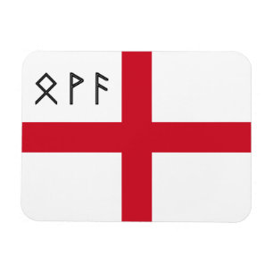 Flexible England Magnet - Drapeau avec Runes Anglo-Saxon