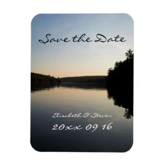 Flexible Enregistrer la date Mariage Magnet Lake au coucher
