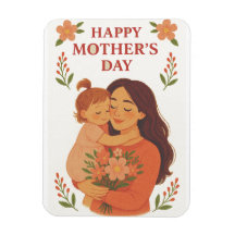 Fête des mères Magnet mignonne maman et enfant lus