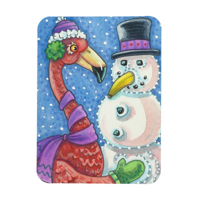Flexible Flamant rose ROSE CHRISTMAS CHRISTMAS MAGNET Recta (Vertical)