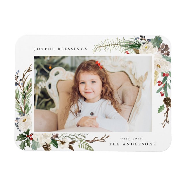Flexible Floral d'hiver | Magnet photo de vacances (Horizontal)