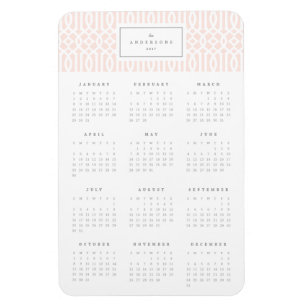 Flexible Flush Trellis 4x6 Magnet calendrier annuel