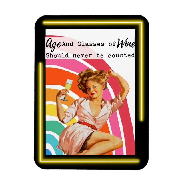 Flexible Funny Magnet Best Friend Gift "Age & Wine" (Vertical)