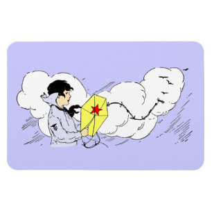 Flexible Garçon Flying Kite Premium Flexi Magnet