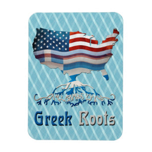 Flexible Grèce Racines Carte américaine Flexi Magnet