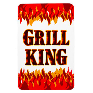 Flexible Grill King Red Flames Frigo Magnet