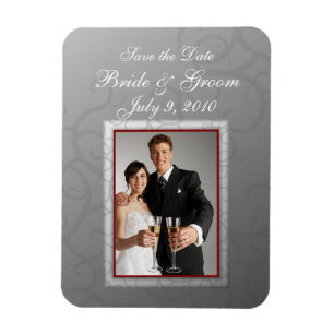 Flexible Gris Swirl Enregistrer la date Premium Magnet