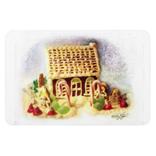 Flexible Happy Holidays Gingerbread House Premium Magnet