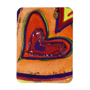 Flexible Happy Love Hearts Art Inspirational Fridge Magnet
