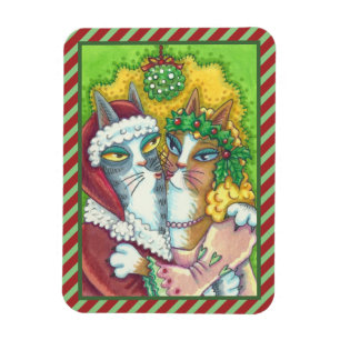 FLEXIBLE HISS N'FITZ KISSING CATS, PÈRE NOËL CLAWS MAGNET