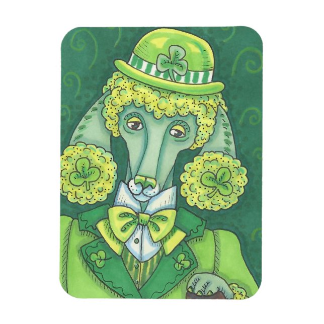 Flexible Irish Poodle ST. PATRICK'S DAY DOG MAGNET *Personn (Vertical)