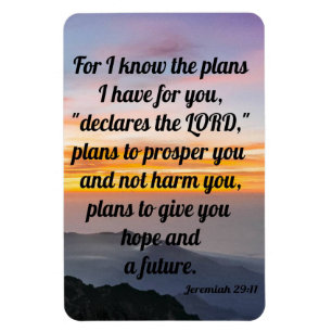 Flexible Jeremiah 29:11, Refrigerator Magnet