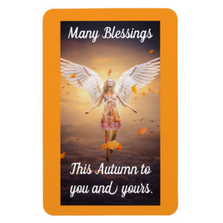 Flexible Joli ange avec feuilles Magnet d'automne