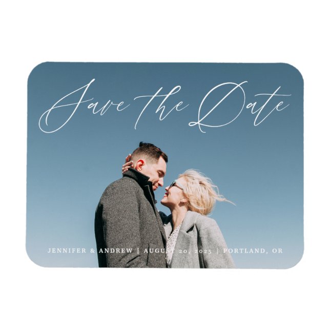 Flexible Joli Script | Magnet de Save The Date (Horizontal)