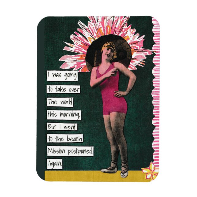 Flexible Jour de la plage de Magnet Vacances Snarky (Vertical)