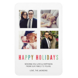 Flexible Joyeuses fêtes Magnet photo moderne et brillant
