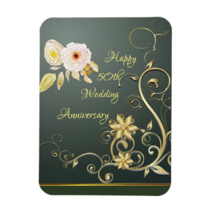 Flexible Joyeux 50e anniversaire Mariage Flex Photo Magnet