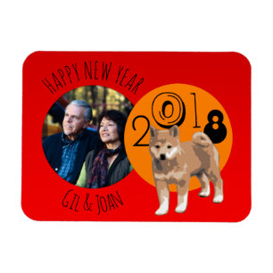Flexible Joyeux Nouvel An Chien 2018 cadre Magnet photo