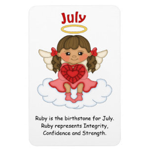 Flexible Juillet Ange Birthstone Brunette Premium Magnet