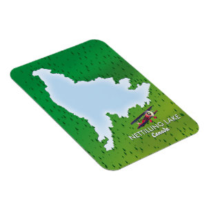 Flexible Lac Hubbard Nord Michigan carte du lac Magnet
