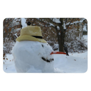Flexible Le poulet et le Junko Snowman Carrot Nose Magnet