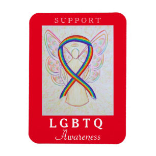 Flexible LGBTQ Rainbow Awareness Ruban Angel Magnet