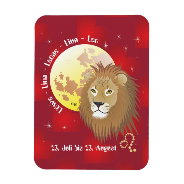 Flexible Lion 23 juillet au 22 août Premium Flexi Magnet (Vertical)