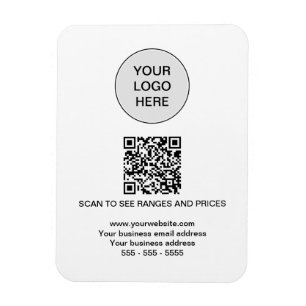 Flexible Logo QR Code Magnet blanc moderne